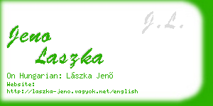 jeno laszka business card